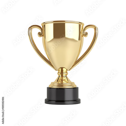 gold cup isolated on white background
