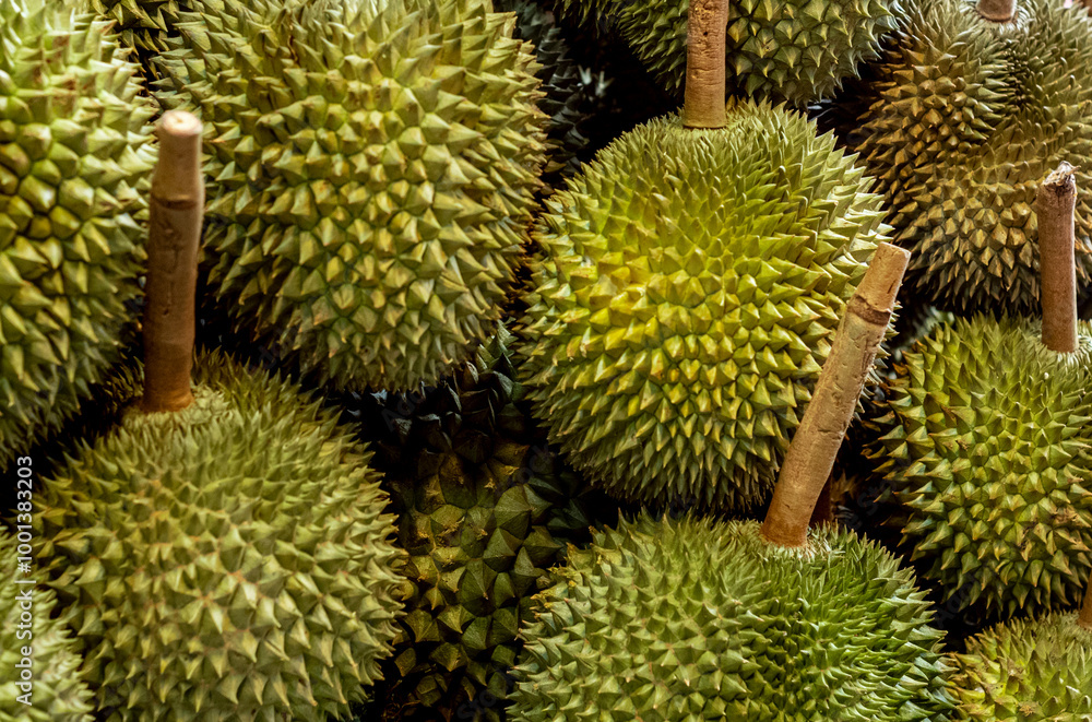 Durian on sale at the Chinatown wet market in Bangkok Durian on sale at the Chinatown wet market in Bangkok