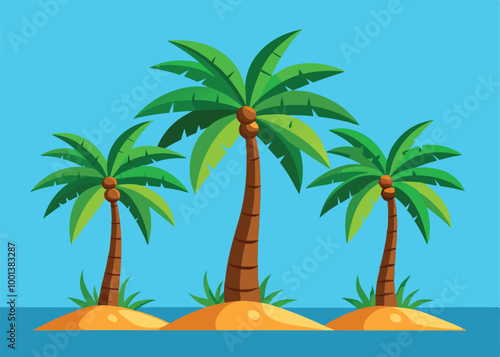 tropical island with palm trees