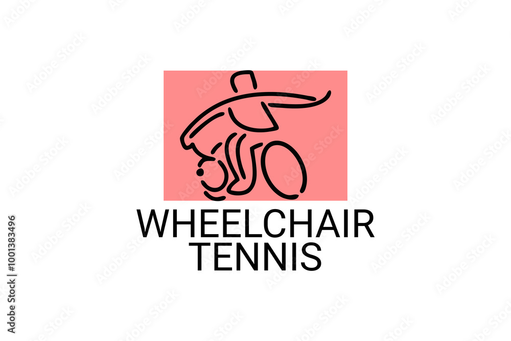Wheelchair tennis sport vector line icon. sport pictogram, vector illustration. Wheelchair tennis sport vector line icon. sport pictogram, vector illustration.