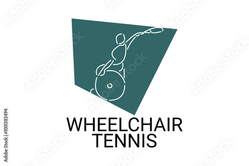 Wheelchair tennis sport vector line icon. sport pictogram, vector illustration.