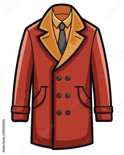 Coat vector illustration isolated on a white background