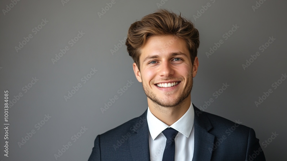 Young Businessman in Professional Suit with Smile Young Businessman in Professional Suit with Smile