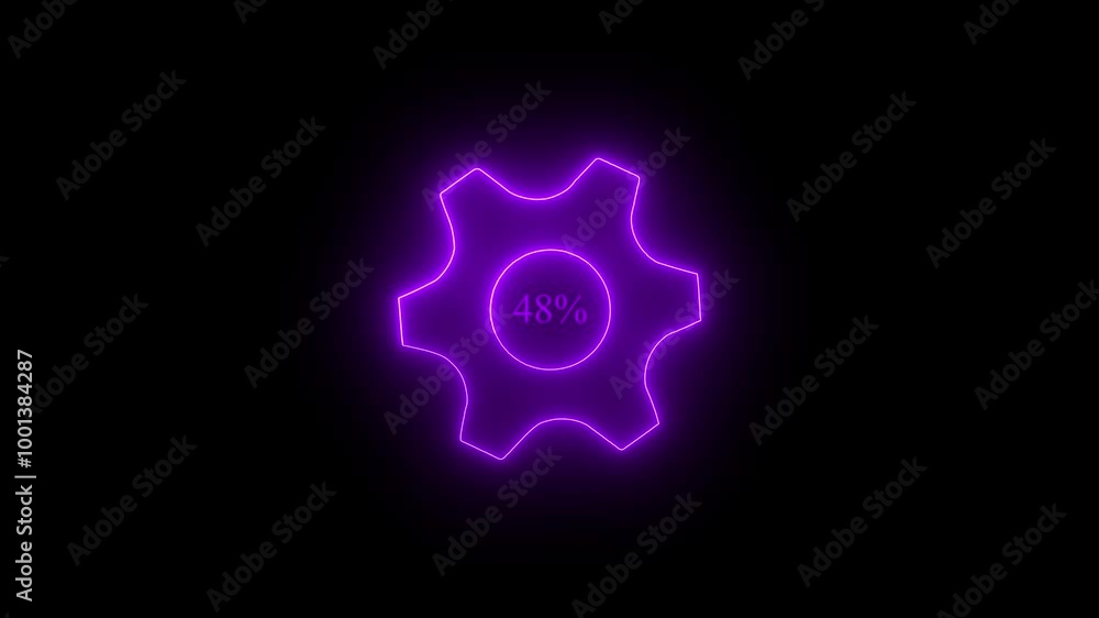 glowing neon line setting icon with spinning gears icon animated. on black background. Technology setting icon glowing neon line setting icon with spinning gears icon animated. on black background. Technology setting icon