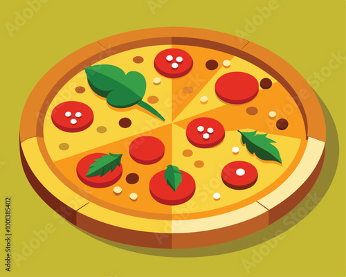 pizza with salami and cheese