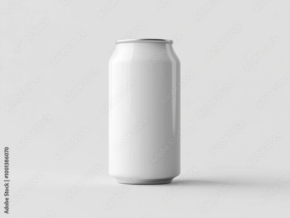 White glossy soda can mockup isolated on white White glossy soda can mockup isolated on white