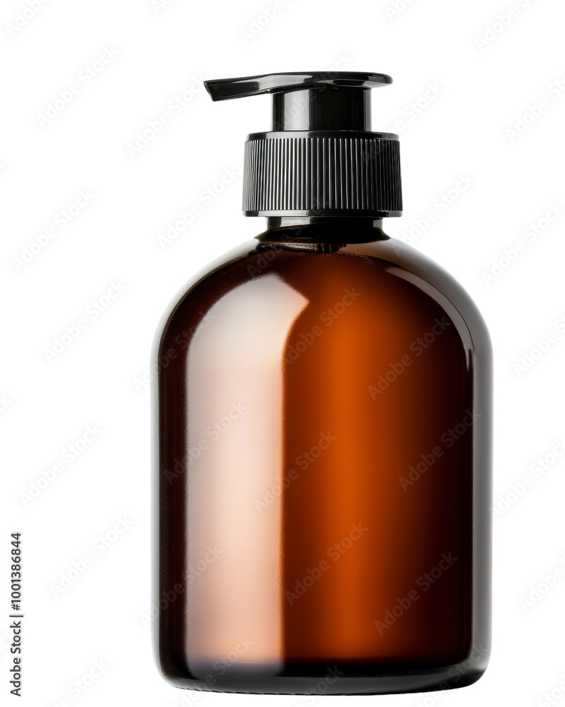 A bottle of lotion with a black cap. on transparent background png A bottle of lotion with a black cap. on transparent background png