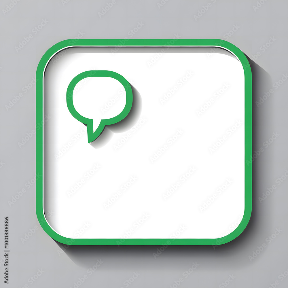 Minimalist Green Chat Bubble with Blank Space for Text Minimalist Green Chat Bubble with Blank Space for Text