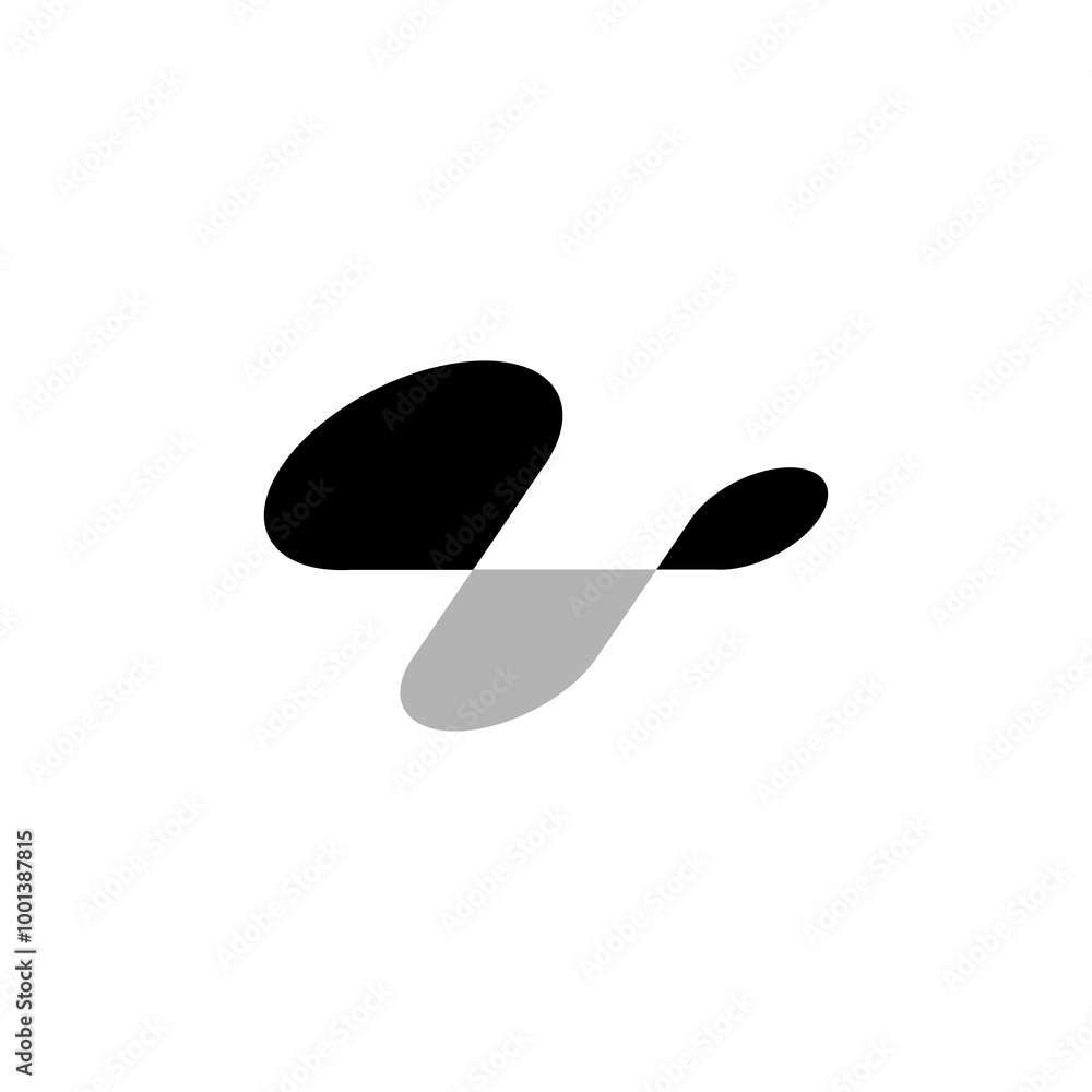 Abstract black and gray shapes forming a minimalist design. Abstract black and gray shapes forming a minimalist design.