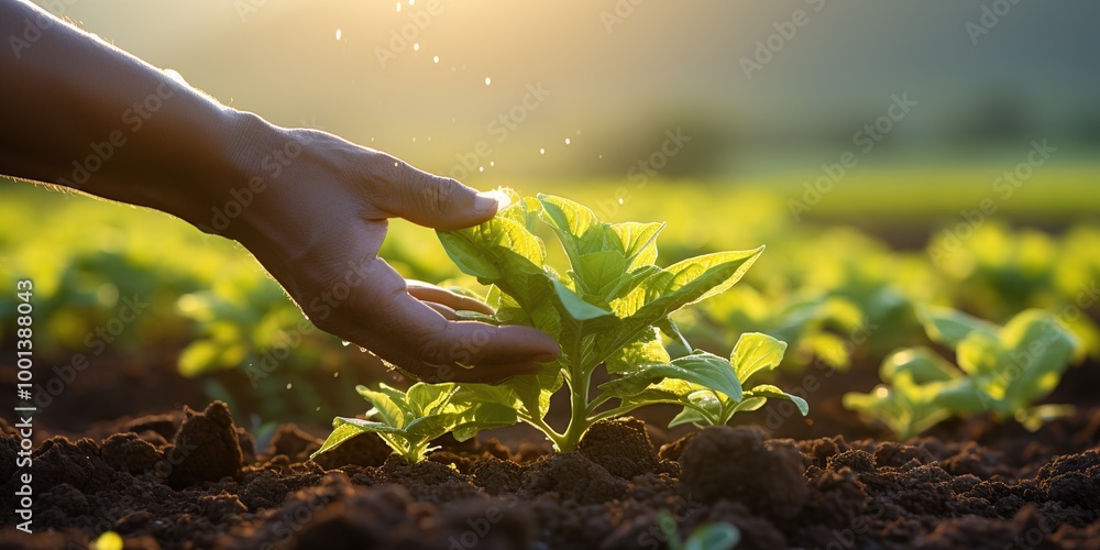 Fototapeta premium hand holding a plant