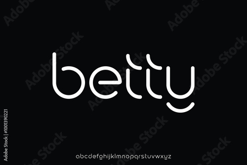 Modern creative rounded sans serif alphabet display font vector. Decorative typeface
