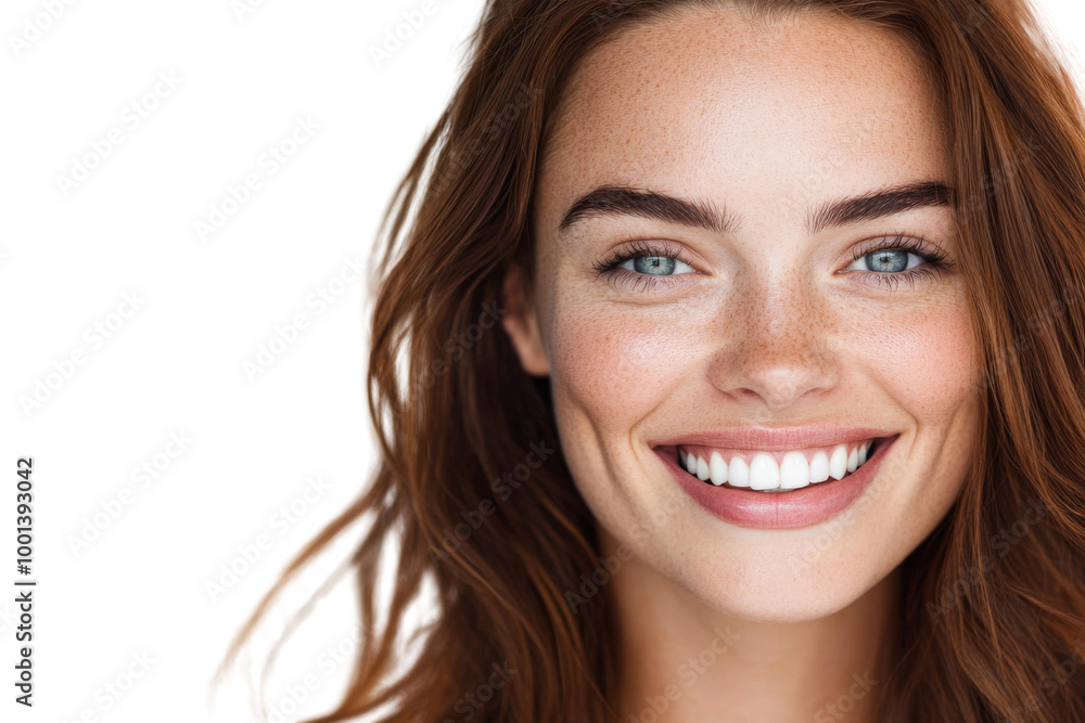 A woman with a smile on her face and a full set of teeth. on transparent background png A woman with a smile on her face and a full set of teeth. on transparent background png