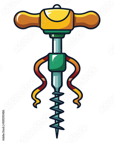 Cork screw vector illustration isolated on a white background