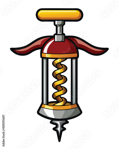 Cork screw vector illustration isolated on a white background