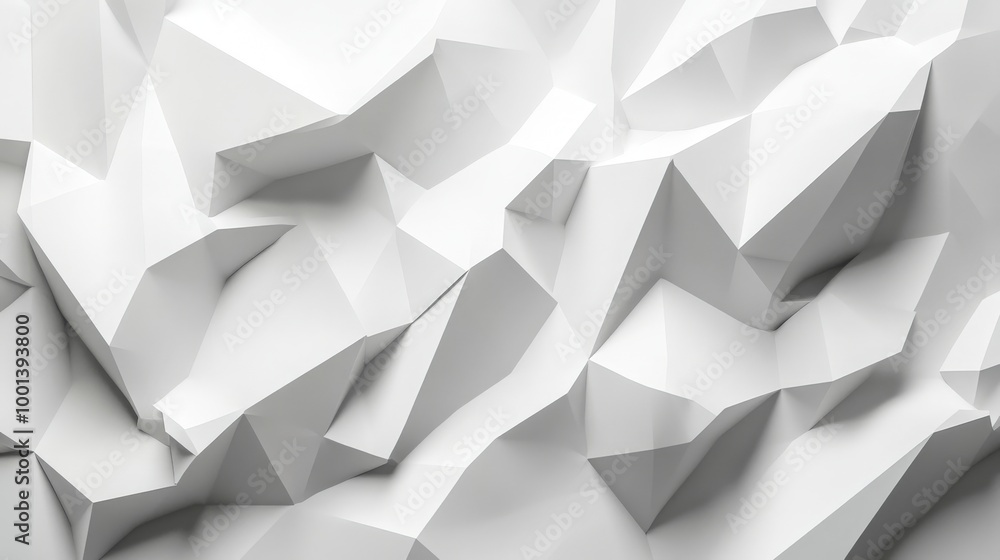 Detailed 3D render of a white low poly texture with sharp geometric edges and a clean aesthetic Detailed 3D render of a white low poly texture with sharp geometric edges and a clean aesthetic