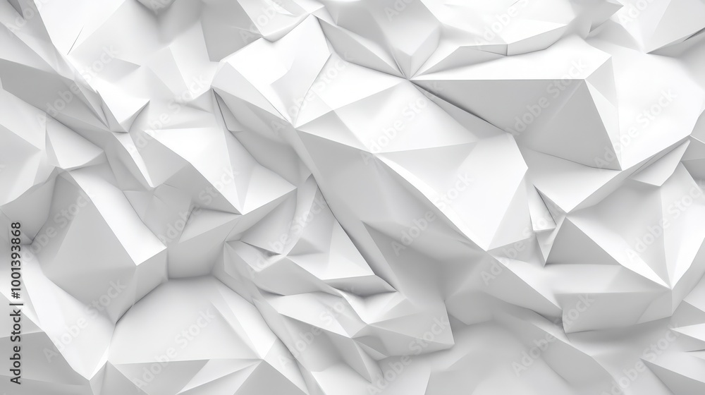 Detailed 3D render of a white low poly texture with sharp geometric edges and a clean aesthetic Detailed 3D render of a white low poly texture with sharp geometric edges and a clean aesthetic