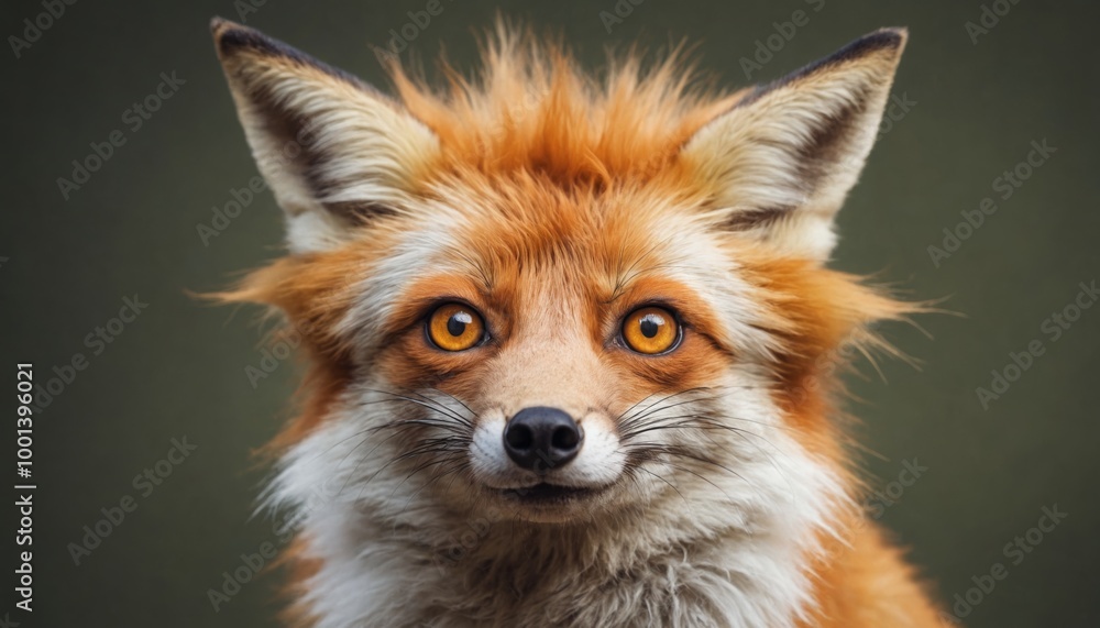 A striking portrait of a curious fox with vibrant orange fur and inquisitive eyes, set against a soft, muted background A striking portrait of a curious fox with vibrant orange fur and inquisitive eyes, set against a soft, muted background