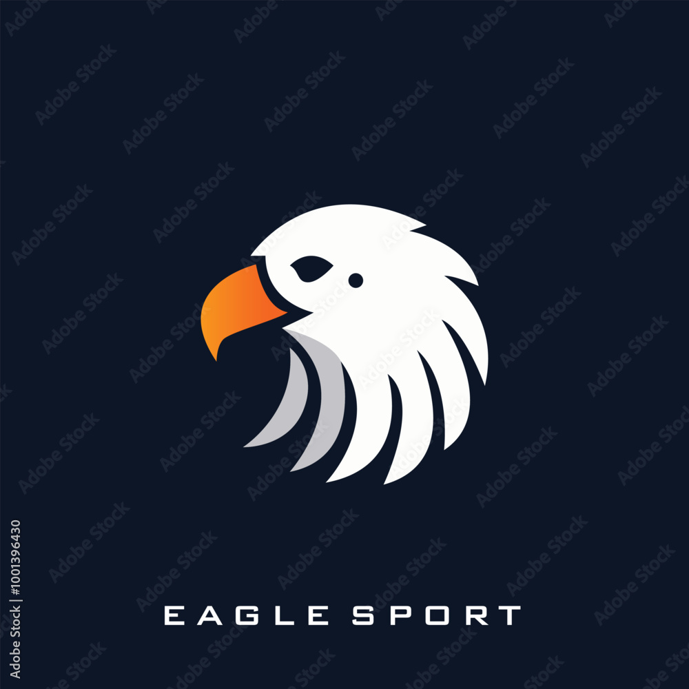 Obraz premium Flat eagle head logo design, elegant design, suitable for sports and corporate brands.