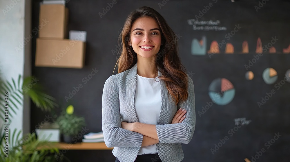 Confident Young Businesswoman Leading a Presentation Confident Young Businesswoman Leading a Presentation