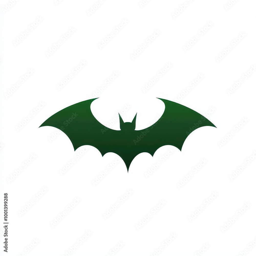 Isolated Bat Silhouette Flying on White Background Isolated Bat Silhouette Flying on White Background
