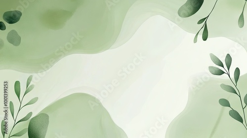 Light green organic background with soft, abstract shapes and eco-friendly motifs, creating a serene, sustainable look for environmental themes