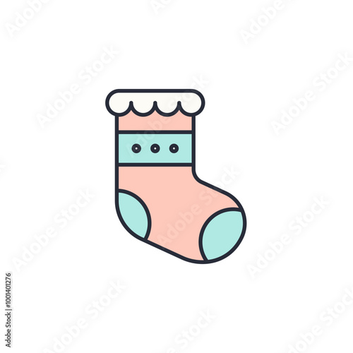 Christmas Stocking icon vector illustration. Christmas Stocking symbol isolated on white background