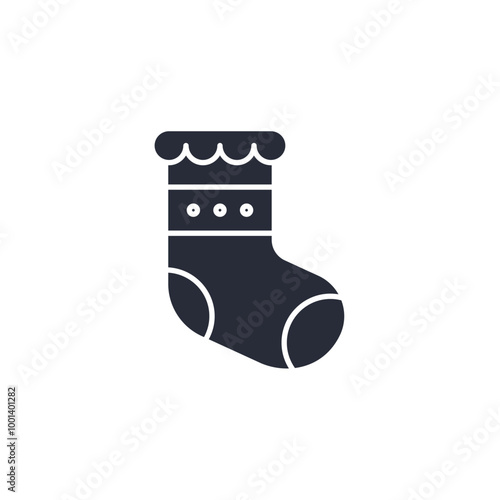 Christmas Stocking icon vector illustration. Christmas Stocking symbol isolated on white background