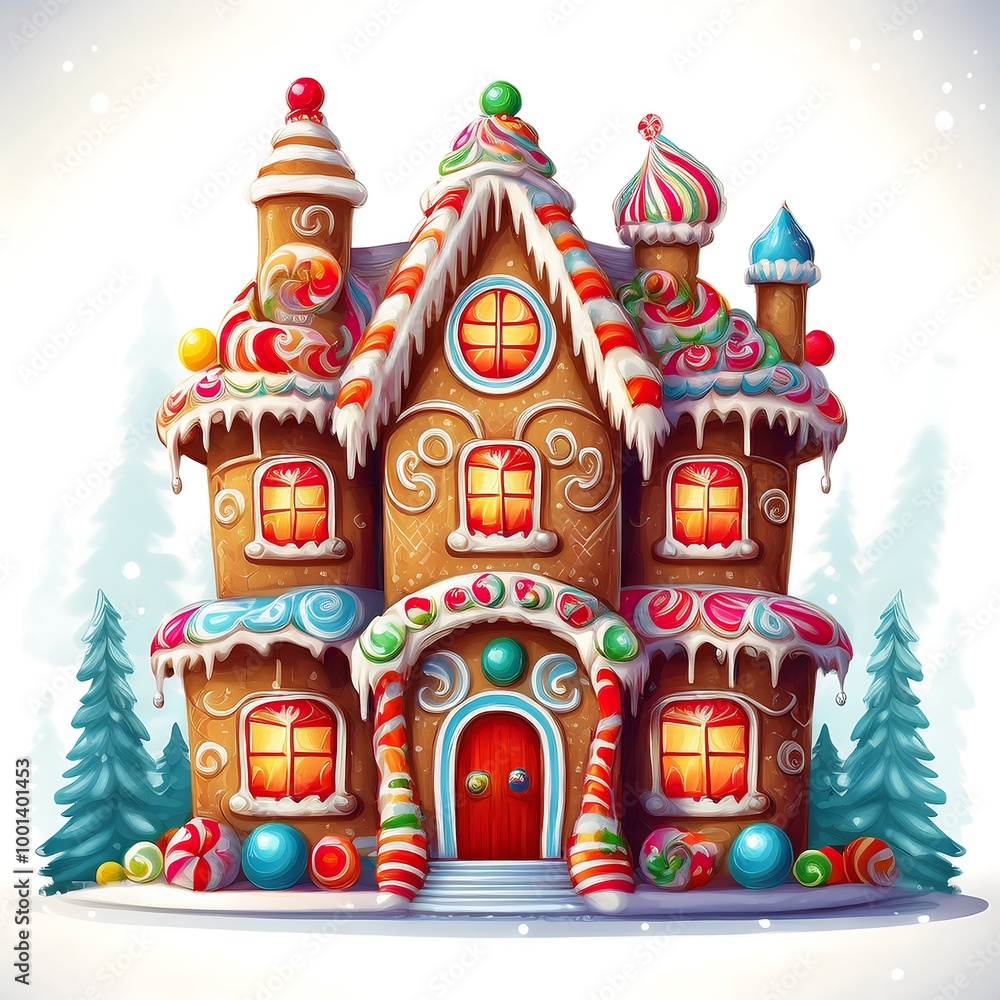 Experience the enchanting charm of a larger-than-life gingerbread mansion adorned with colorful treats, perfect for festive celebrations in a winter wonderland. Generative AI Experience the enchanting charm of a larger-than-life gingerbread mansion adorned with colorful treats, perfect for festive celebrations in a winter wonderland. Generative AI