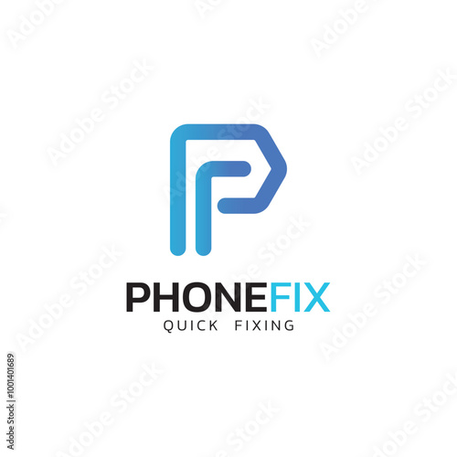 Letter PF phonefix logo icon design template elements, symbols for company and business