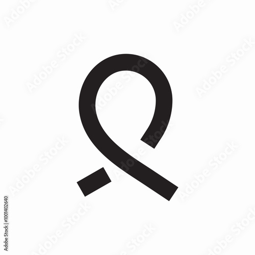 black ribbon icon sign vector