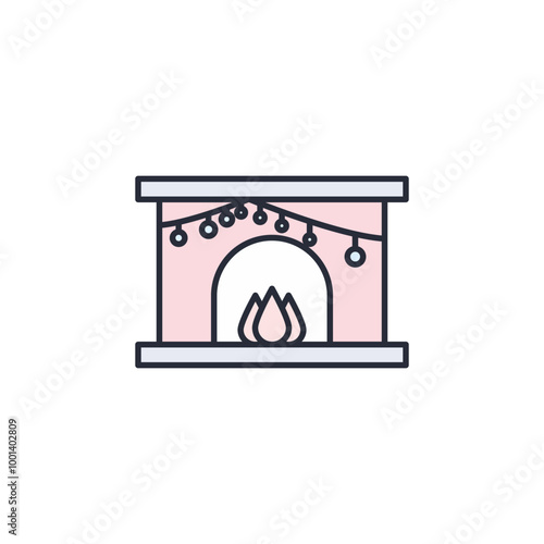 Fireplace icon vector illustration. Fireplace symbol isolated on white background