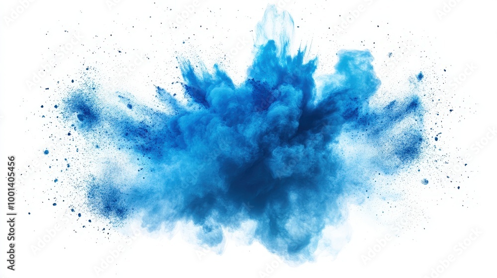 Dynamic blue color burst isolated on a white or transparent PNG. High-energy and dramatic with vibrant splashes and abstract shapes Dynamic blue color burst isolated on a white or transparent PNG. High-energy and dramatic with vibrant splashes and abstract shapes
