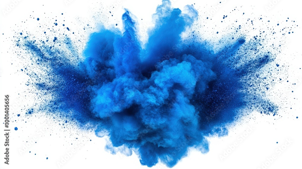 Dynamic blue color explosion with dramatic splashes and abstract forms. Isolated on white or transparent background for a striking visual Dynamic blue color explosion with dramatic splashes and abstract forms. Isolated on white or transparent background for a striking visual