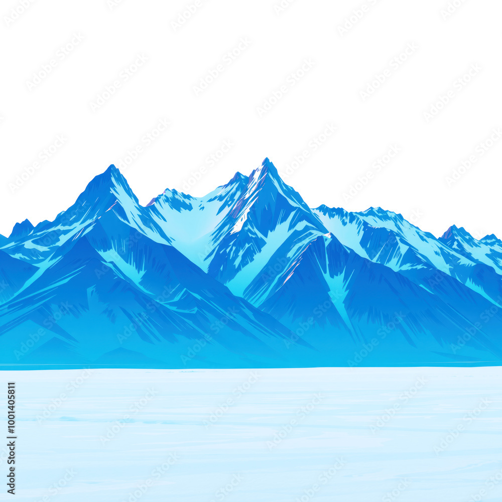 Fototapeta premium Isolated snowy mountain under a bright sky