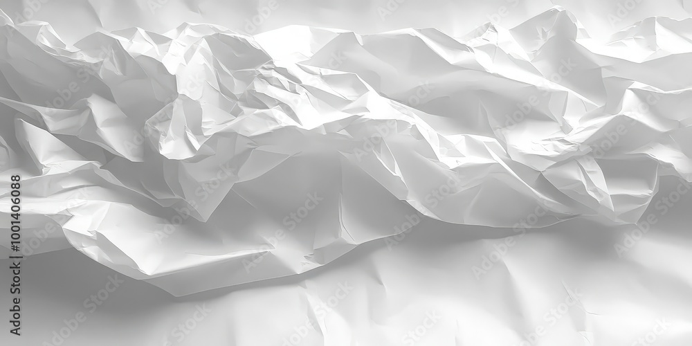 Abstract Texture of Crumpled White Paper, Creating a Dramatic and Dynamic Background Abstract Texture of Crumpled White Paper, Creating a Dramatic and Dynamic Background