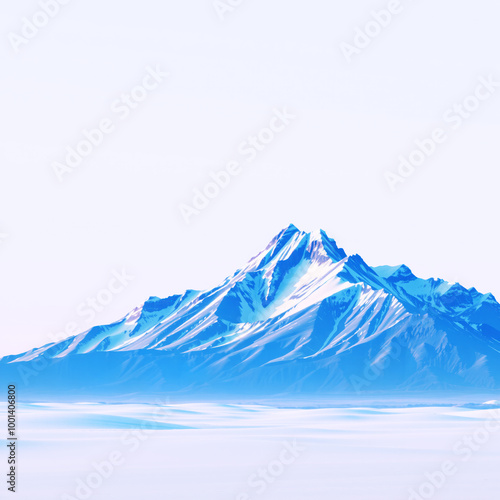 Snow-capped mountain peak with expansive sky