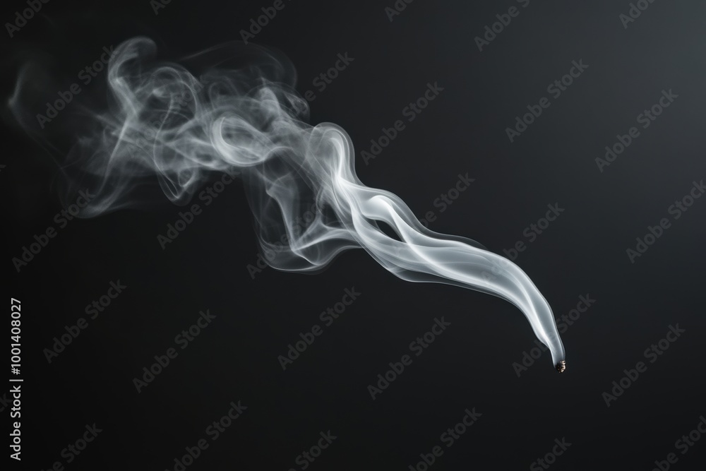 Fototapeta premium small smoke line on a black background