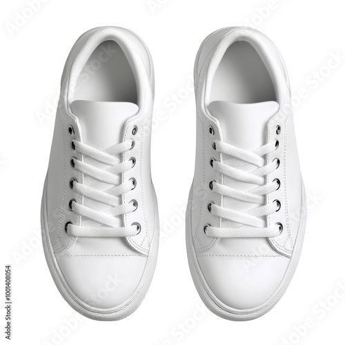 The shoes are white and have a lace on the side. on transparent background png