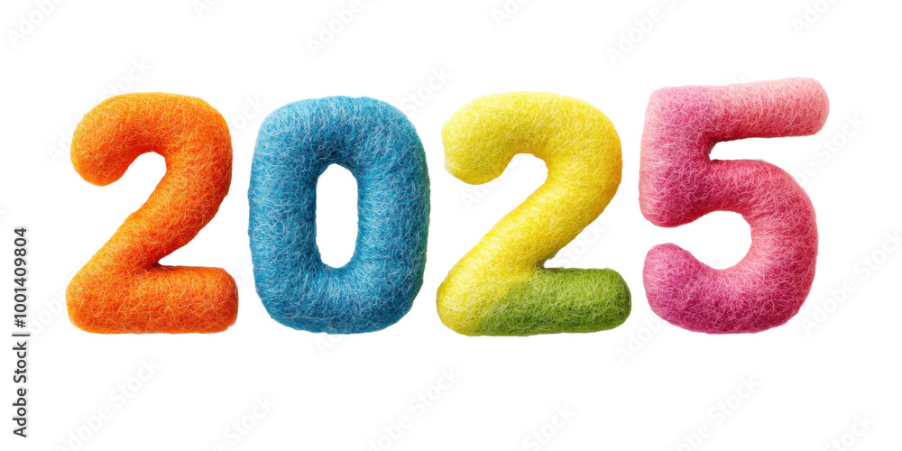 Colorful Felt Numbers 2025 - New Year Celebration Colorful Felt Numbers 2025 - New Year Celebration