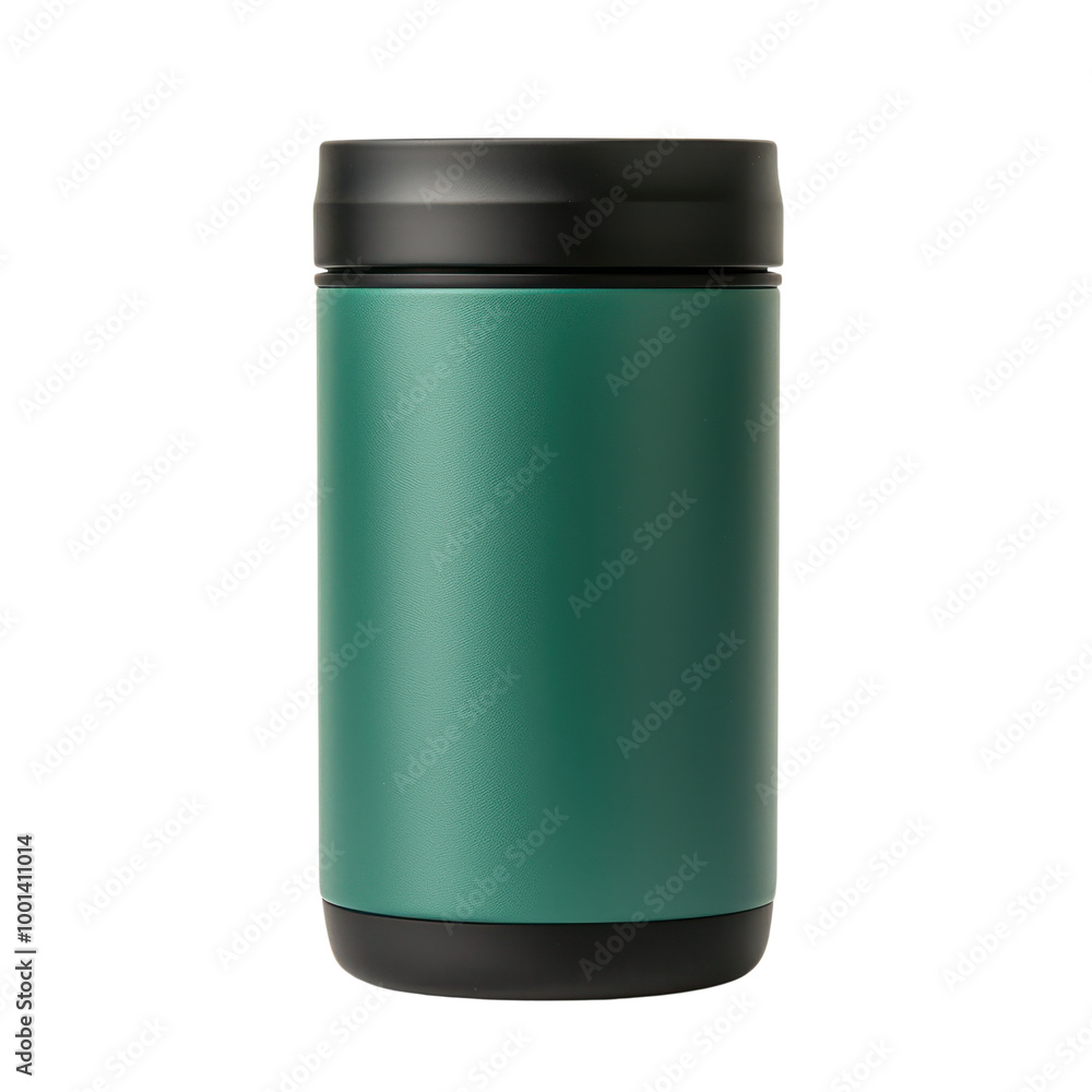 Modern green travel mug on a white background. Modern green travel mug on a white background.