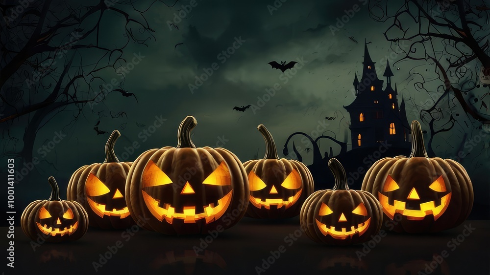 halloween banner with skeletons and creepy patterns halloween banner with skeletons and creepy patterns