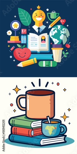 Teacher's day vector elements 