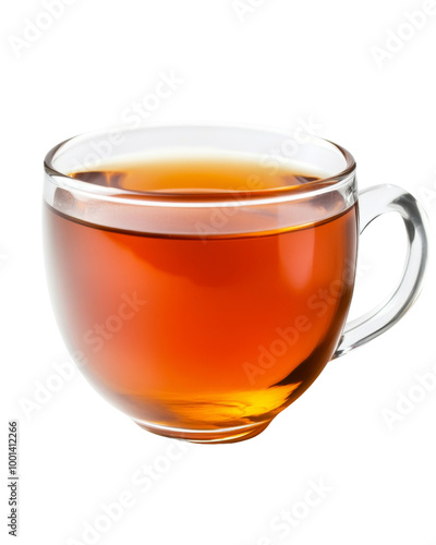 A cup of tea is sitting on a white background. on transparent background png