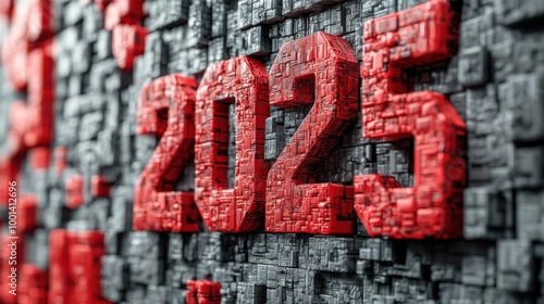 2025: A Futuristic Digital New Year Concept