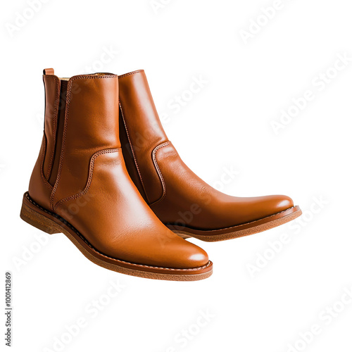 Stylish brown leather chelsea boots, perfect for casual or formal occasions, showcasing a sleek and modern design.