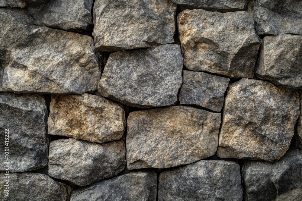 stone wall background is made of rough rocks, with a clear texture and a gray color tone stone wall background is made of rough rocks, with a clear texture and a gray color tone
