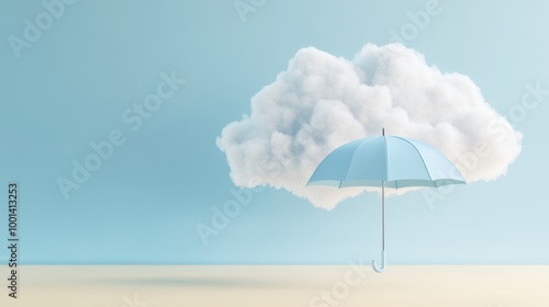 Wallpaper Mural A blue umbrella is placed on top of a cloud Torontodigital.ca
