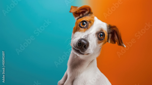 Jack Russell terrier with curious head tilt