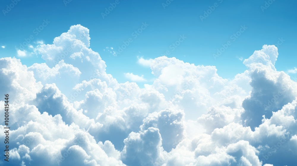 Fluffy white clouds against a clear blue sky. Fluffy white clouds against a clear blue sky.