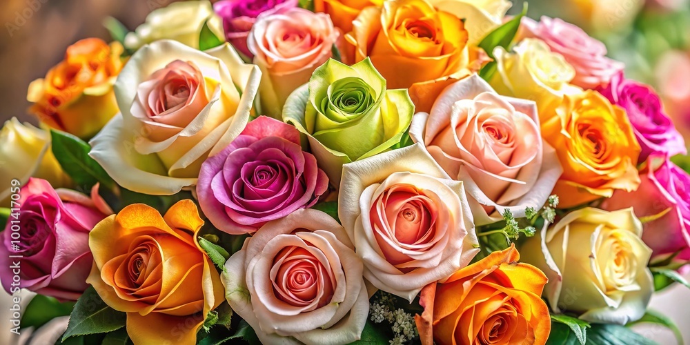 Beautiful Rose Flower Bouquet in Soft Pastel Colors Perfect for Weddings, Celebrations, and Gifts